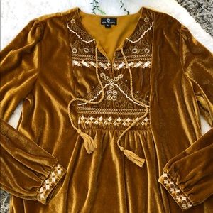 Bohemian Velvet Embroidered Gypsy Curations Top